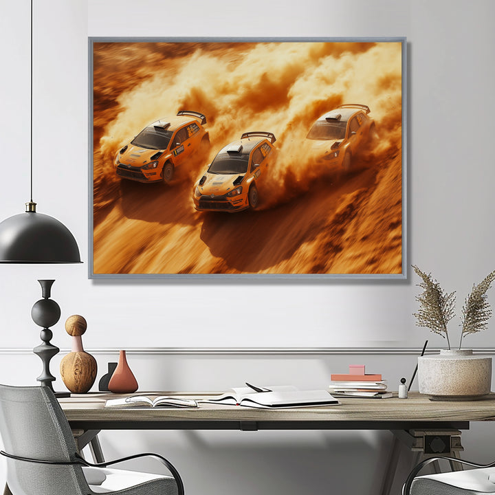 Orange Rally Car Rush Accented With Black - Cars Off-Roadcanvas Canvas Wall Art