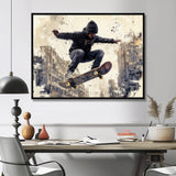 Black Skateboard Street Women's Accented With - Skateboard Canvas Wall Art