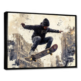 Black Skateboard Street Women's Accented With - Skateboard Canvas Wall Art