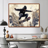 Black Skateboard Street Women's Accented With - Skateboard Canvas Wall Art