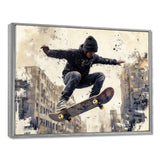 Black Skateboard Street Women's Accented With - Skateboard Canvas Wall Art
