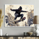 Black Skateboard Street Women's Accented With - Skateboard Canvas Wall Art