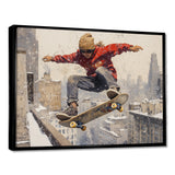 Red Skateboard Street Women's Accented With - Skateboard Canvas Wall Art