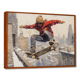 Red Skateboard Street Women's Accented With - Skateboard Canvas Wall Art