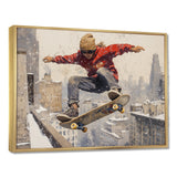 Red Skateboard Street Women's Accented With - Skateboard Canvas Wall Art