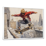 Red Skateboard Street Women's Accented With - Skateboard Canvas Wall Art
