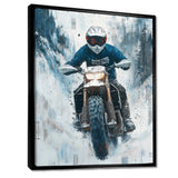 Green Snowmobile Freestyle Accented With White - Dirt Bike Canvas Wall Art