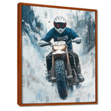 Green Snowmobile Freestyle Accented With White - Dirt Bike Canvas Wall Art