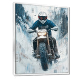 Green Snowmobile Freestyle Accented With White - Dirt Bike Canvas Wall Art