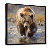Grizzly By The River In Canada - Bear Living Room Wall Art