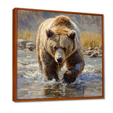 Grizzly By The River In Canada - Bear Living Room Wall Art