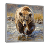 Grizzly By The River In Canada - Bear Living Room Wall Art