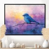 Bluebird In The Early Evening - Bird Canvas Wall Art