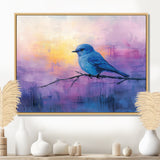 Bluebird In The Early Evening - Bird Canvas Wall Art