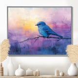 Bluebird In The Early Evening - Bird Canvas Wall Art