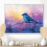 Bluebird In The Early Evening - Bird Canvas Wall Art
