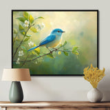 Bluebird In The Early Spring - Bird Canvas Wall Art