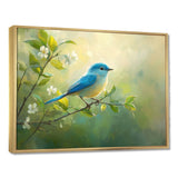 Bluebird In The Early Spring - Bird Canvas Wall Art
