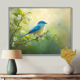 Bluebird In The Early Spring - Bird Canvas Wall Art