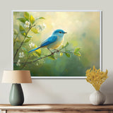 Bluebird In The Early Spring - Bird Canvas Wall Art