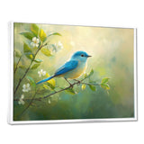 Bluebird In The Early Spring - Bird Canvas Wall Art