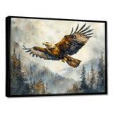Brown Eagle Soaring Above The Valley - Brown Bird Wall Art