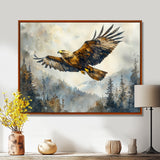 Brown Eagle Soaring Above The Valley - Brown Bird Wall Art