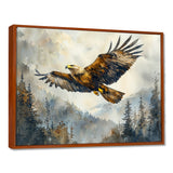 Brown Eagle Soaring Above The Valley - Brown Bird Wall Art