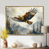 Brown Eagle Soaring Above The Valley - Brown Bird Wall Art