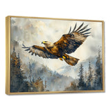 Brown Eagle Soaring Above The Valley - Brown Bird Wall Art