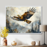 Brown Eagle Soaring Above The Valley - Brown Bird Wall Art