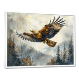 Brown Eagle Soaring Above The Valley - Brown Bird Wall Art