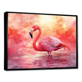 Flamingo At Sunset - Pink Flamingo Wall Art