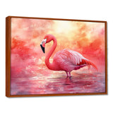 Flamingo At Sunset - Pink Flamingo Wall Art
