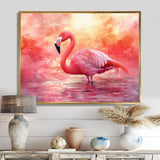 Flamingo At Sunset - Pink Flamingo Wall Art