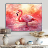 Flamingo At Sunset - Pink Flamingo Wall Art