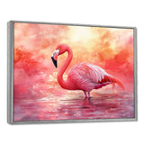 Flamingo At Sunset - Pink Flamingo Wall Art