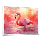 Flamingo At Sunset - Pink Flamingo Wall Art