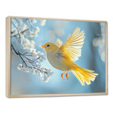 Fluffy Finch In The Forest Breeze - Bird Living Room Wall Art