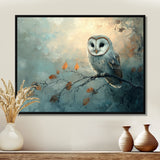 Gentle Owl At Night - Owl Canvas Wall Art