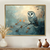 Gentle Owl At Night - Owl Canvas Wall Art