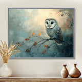 Gentle Owl At Night - Owl Canvas Wall Art