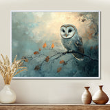 Gentle Owl At Night - Owl Canvas Wall Art