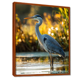 Photo Of Heron At The Farm Lake - Grey Heron Wall Art