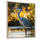 Photo Of Heron At The Farm Lake - Grey Heron Wall Art