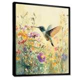 Hummingbird Among The Wildflowers - Bird Bedroom Wall Art