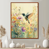Hummingbird Among The Wildflowers - Bird Bedroom Wall Art