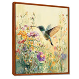 Hummingbird Among The Wildflowers - Bird Bedroom Wall Art
