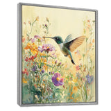 Hummingbird Among The Wildflowers - Bird Bedroom Wall Art