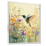 Hummingbird Among The Wildflowers - Bird Bedroom Wall Art